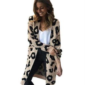 Leopard Oversized Cardigan NWT